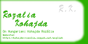 rozalia kohajda business card