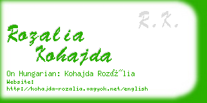 rozalia kohajda business card